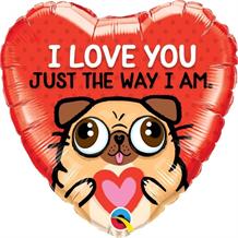 I Love You Pug | Puppy 18" Foil | Helium Balloon