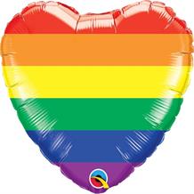 Rainbow Heart Stripes 18" Foil | Helium Balloon