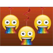 Emoji Rainbow Fun Party Hanging Swirl Decorations