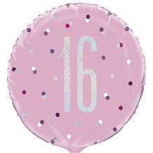 Pink and Silver Holographic 16th Birthday 18" Foil | Helium Balloon