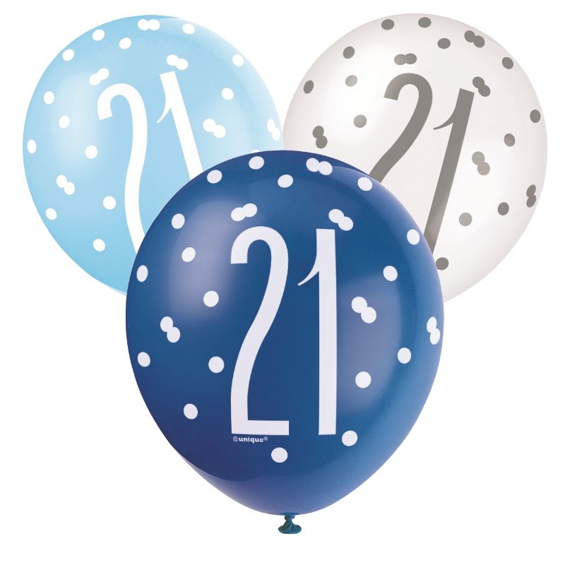 Confetti Strings Napkins Blue Glitz 21st Birthday Party Supplies Decorations