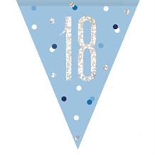 Blue & Silver 18th Birthday Bunting | Party Save Smile