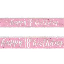 Pink & Silver 18th Birthday Banners (Foil) | Party Save Smile