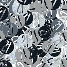 Black and Silver Holographic 21st Birthday Table Confetti | Decoration