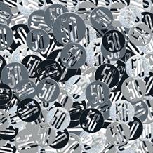Black and Silver Holographic 50th Birthday Table Confetti | Decoration