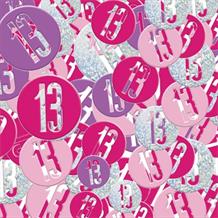 Pink and Silver Holographic 13th Birthday Table Confetti | Decoration
