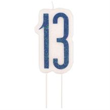 Blue and Silver 13th Birthday Candles | Party Save Smile