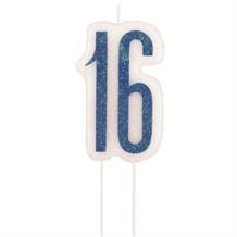 Blue and Silver 16th Birthday Candles | Party Save Smile