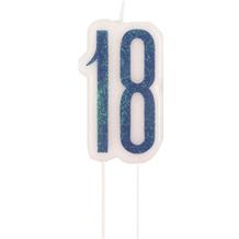 Blue and Silver 18th Birthday Candles | Party Save Smile