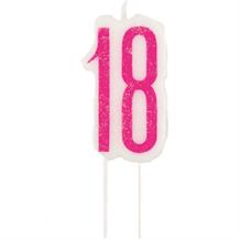 Pink & Silver 18th Birthday Candle | Party Save Smile