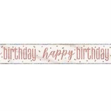 Rose Gold Holographic Happy Birthday Foil Banner | Decoration