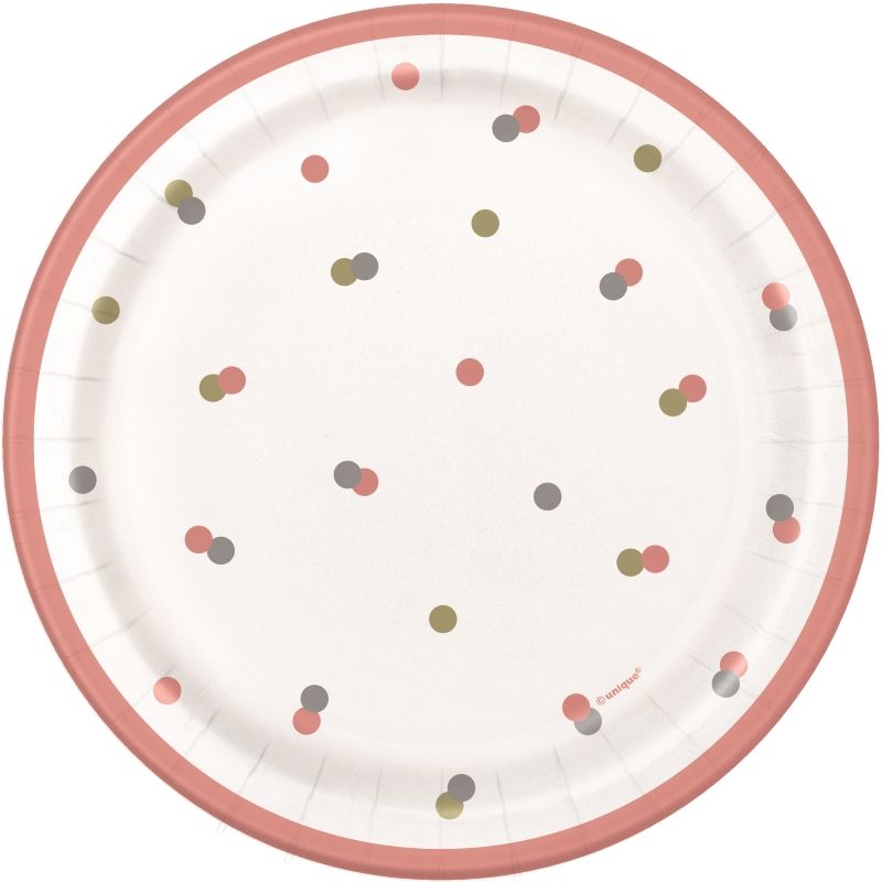 Rose Gold Holographic Party Cake Plates