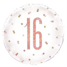 Rose Gold Holographic 16th Birthday 18" Foil | Helium Balloon