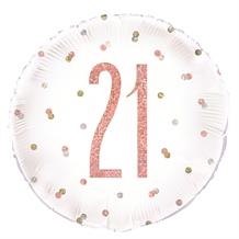 Rose Gold Holographic 21st Birthday 18" Foil | Helium Balloon