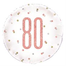 Rose Gold Holographic 80th Birthday 18" Foil | Helium Balloon