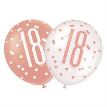 Rose Gold Holographic 18th Birthday Party Latex Balloons