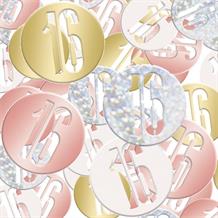 Rose Gold Holographic 16th Birthday Table Confetti | Decoration