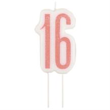 Rose Gold Holographic 16th Birthday Cake Candle | Decoration