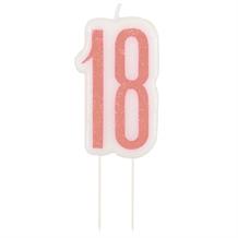 Rose Gold Holographic 18th Birthday Cake Candle | Decoration
