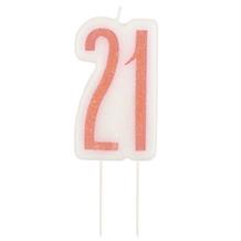Rose Gold Holographic 21st Birthday Cake Candle | Decoration