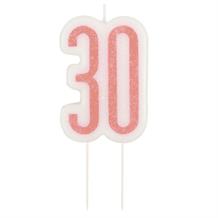 Rose Gold Holographic 30th Birthday Cake Candle | Decoration