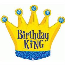 Crown Birthday King Shaped 36" Foil | Helium Balloon