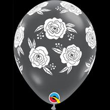 Roses | Flowers Diamond Clear 11" Latex Party Balloons