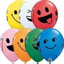 Colourful Smiley Faces 11" Latex Party Balloons