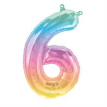 Colourful Ombre Jelli 16" Number 6 Foil Balloon