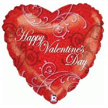 Happy Valentines Day Heart 18" Foil | Helium Balloon