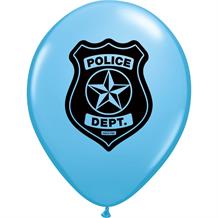 Blue Police Dept Party Latex Balloons