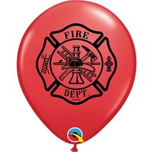 Red Fire Dept Party Latex Balloons