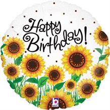 Sunflower Happy Birthday 18" Foil | Helium Balloon