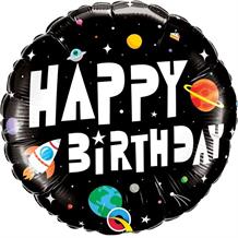 Space Man Happy Birthday 18" Foil | Helium Balloon
