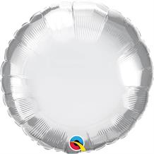Chrome Silver Qualatex Plain Coloured Circle 18" Foil | Helium Balloon