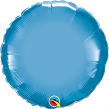Chrome Blue Qualatex Plain Coloured Circle 18" Foil | Helium Balloon