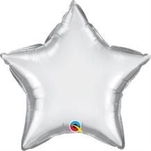 Chrome Silver Qualatex Plain Coloured Star 20" Foil | Helium Balloon