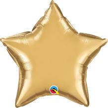 Chrome Gold Qualatex Plain Coloured Star 20" Foil | Helium Balloon