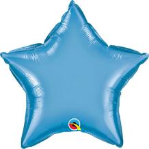 Chrome Blue Qualatex Plain Coloured Star 20" Foil | Helium Balloon