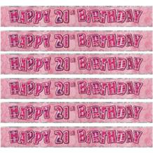 Pink Glitz Party 21st Birthday Foil Banner | Decoration