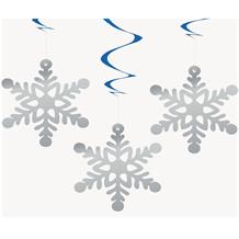 Snowflake Christmas Hanging Swirl Decorations