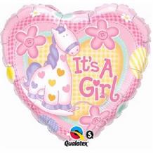 It’s a Girl Pink Pony Baby Shower 18" Foil | Helium Balloon