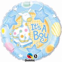 It’s a Boy Blue Giraffe Baby Shower 18" Foil | Helium Balloon