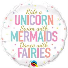 Unicorn | Mermaid | Fairies Phrases 18" Foil | Helium Balloon
