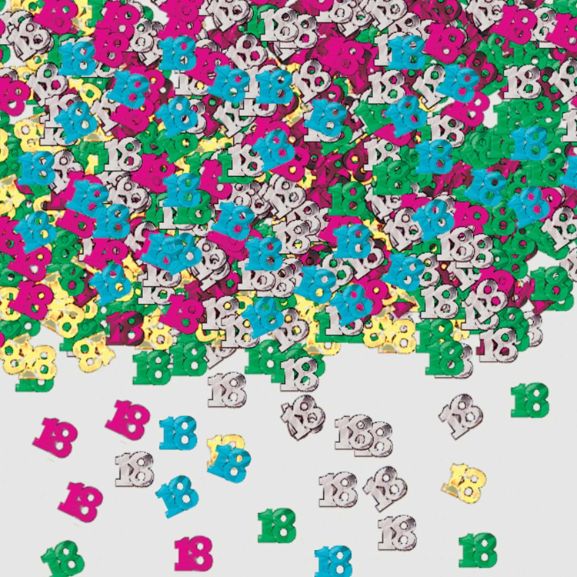 Multicoloured 18th Birthday Metallic Table Confetti | Decoration