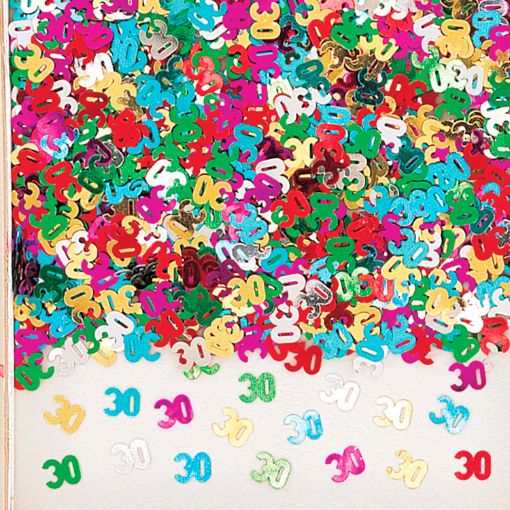 Multicoloured 30th Birthday Metallic Table Confetti | Decoration