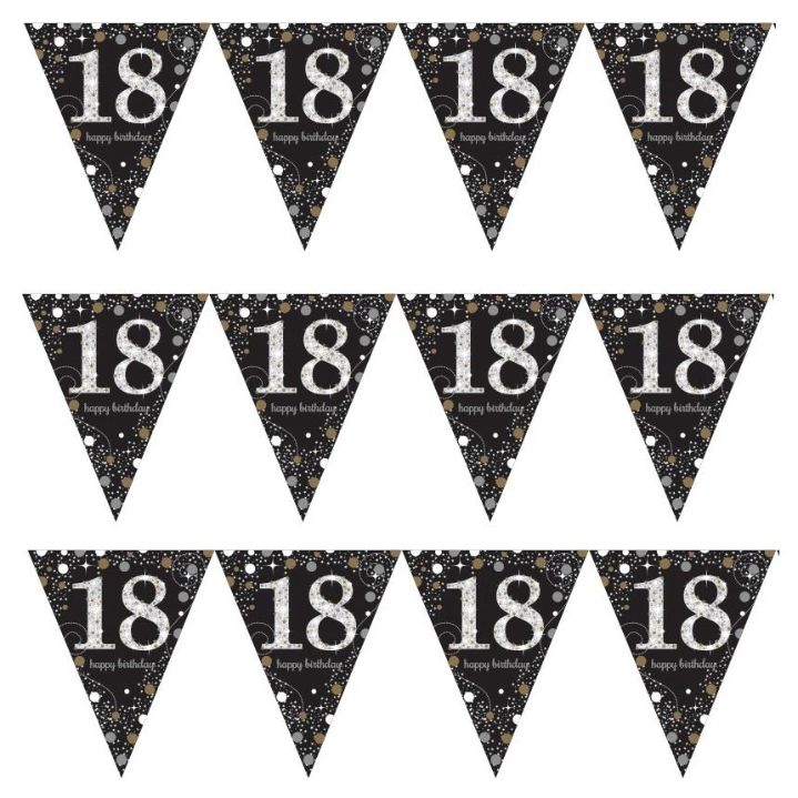 Gold Sparkle 18th Birthday Flag Banner | Bunting