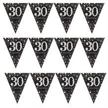 Gold Sparkle 30th Birthday Flag Banner | Bunting