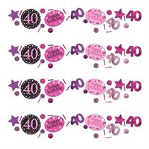 Pink Sparkle 40th Birthday Party Table Confetti | Decoration