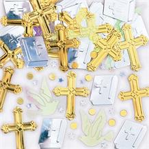 Religious Crosses Metallic Table Confetti | Decoration